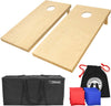 Solid Wood Cornhole Set with 4'x2' or 3'x2' Boards, Includes 8 Toss Bags