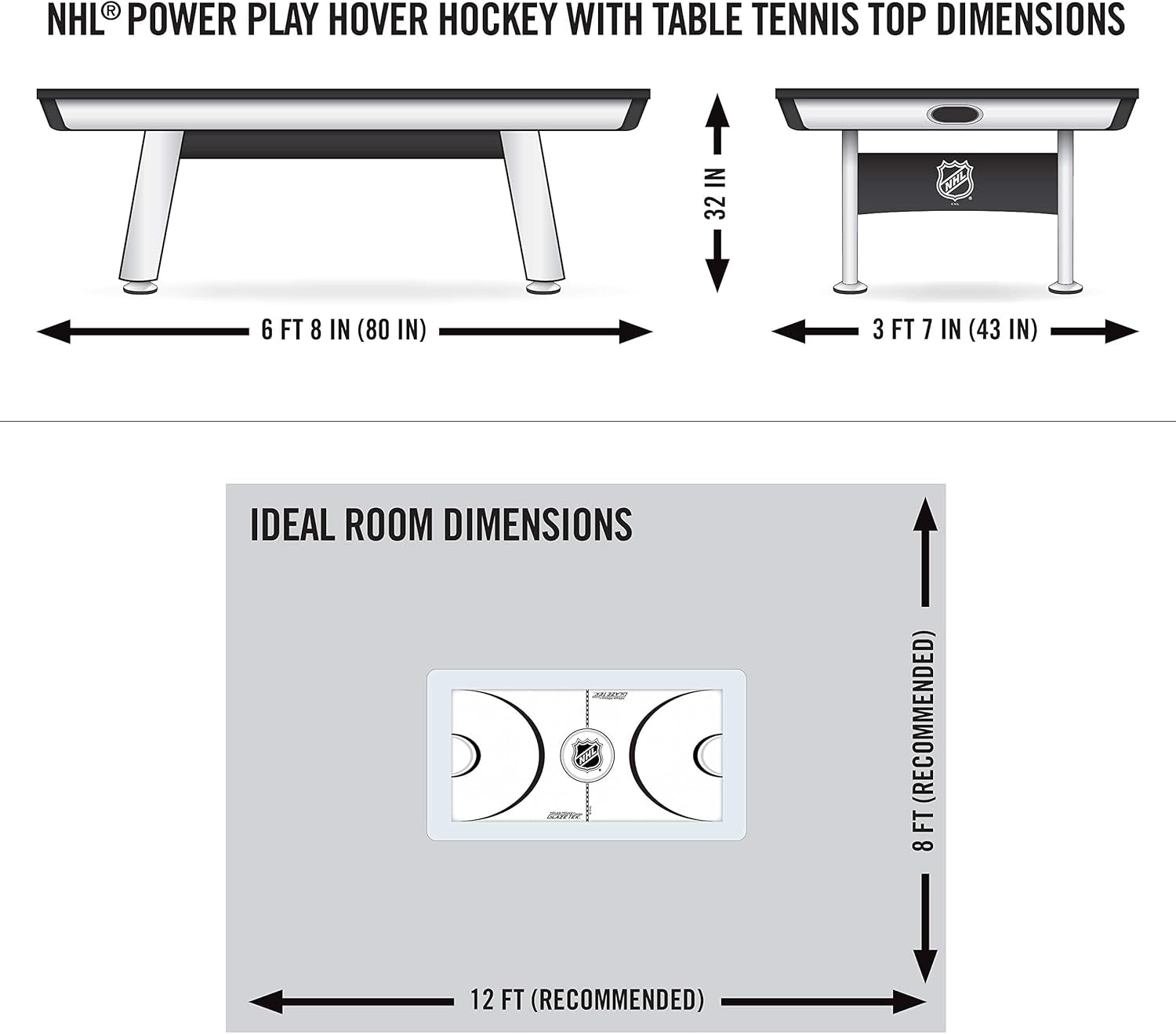 Eastpoint Multi-Game Tables, Play 2-In-1 Air Hockey Table with Table Tennis Top - Perfect for Family Game Room, Adult Rec Room, Basements, Man Cave, or Garage