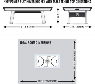 Eastpoint Multi-Game Tables, Play 2-In-1 Air Hockey Table with Table Tennis Top - Perfect for Family Game Room, Adult Rec Room, Basements, Man Cave, or Garage